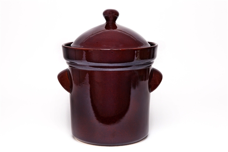 KOTARBAU® Pot de fermentation en grès avec couvercle hermétique et gouttière 1,8 l 