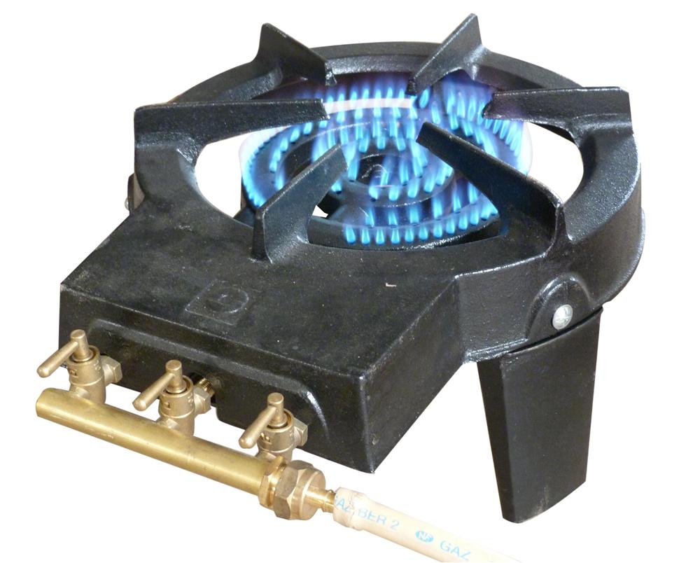 Réchaud à gaz en fonte 3 robinets de 9200 W - Tom Press