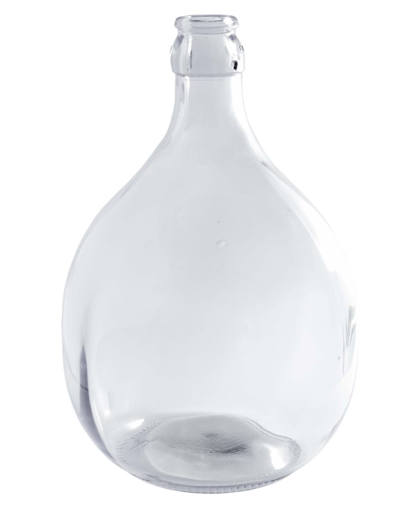 Bonbonne en verre 10 litres avec corbeille en plastique