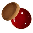 Coupe à fruits et oignons large bol de conservation rouge Grand Cru Emile Henry plateau liège
