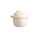 Mini-cocotte et coquetier pour la cuisson de l´oeuf et le service avec accompagnement en céramique blanc Argile Emile Henry