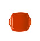 Plat à four carré le bon plat 23,5 cm en céramique émaillée orange Toscane Emile Henry