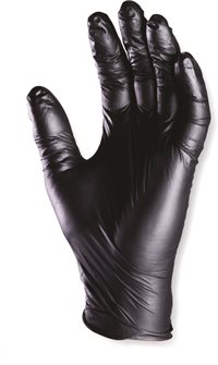 Gants jetables nitrile noir par 10 usage unique taille 8 M surface grip texturée