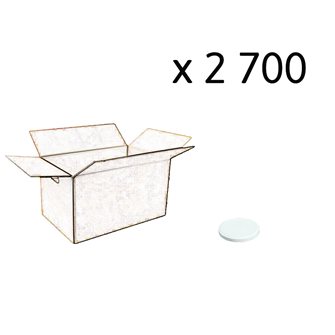 Carton de 2 700 capsules blanches Twist-Off de 48 mm TO48
