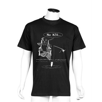 Tee shirt noir L humour pêche No kill de Bartavel Nature