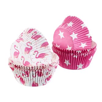 Caissettes à muffin et cup cakes en papier blanc et rose