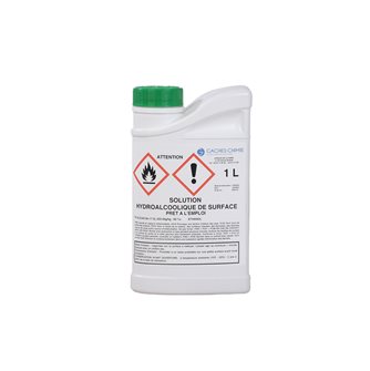 Solution hydroalcoolique 1l. pour désinfection des surfaces